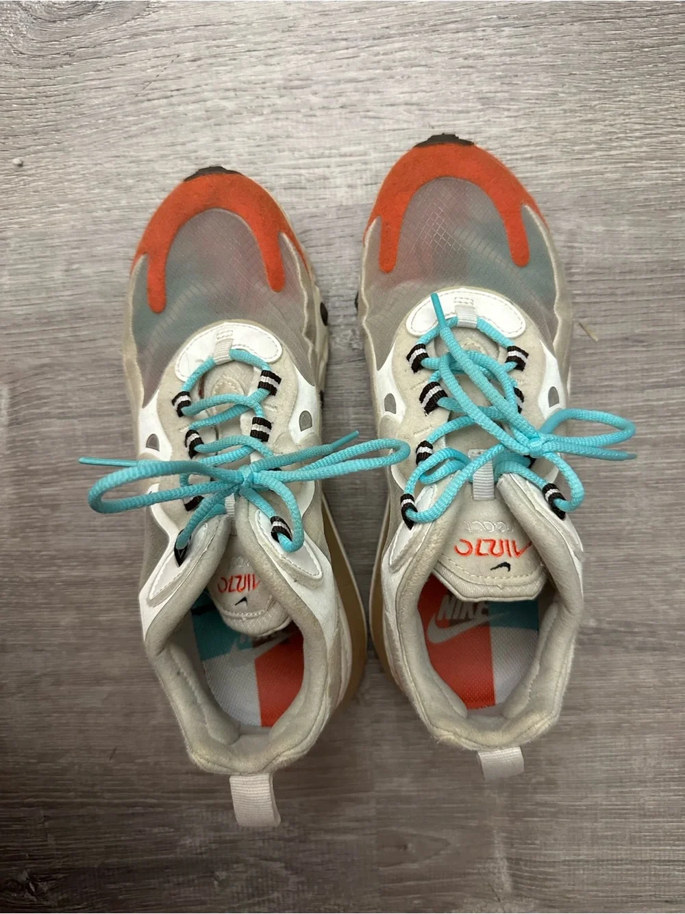 Nike Air Max-Style Sneakers in Orange, Teal and White